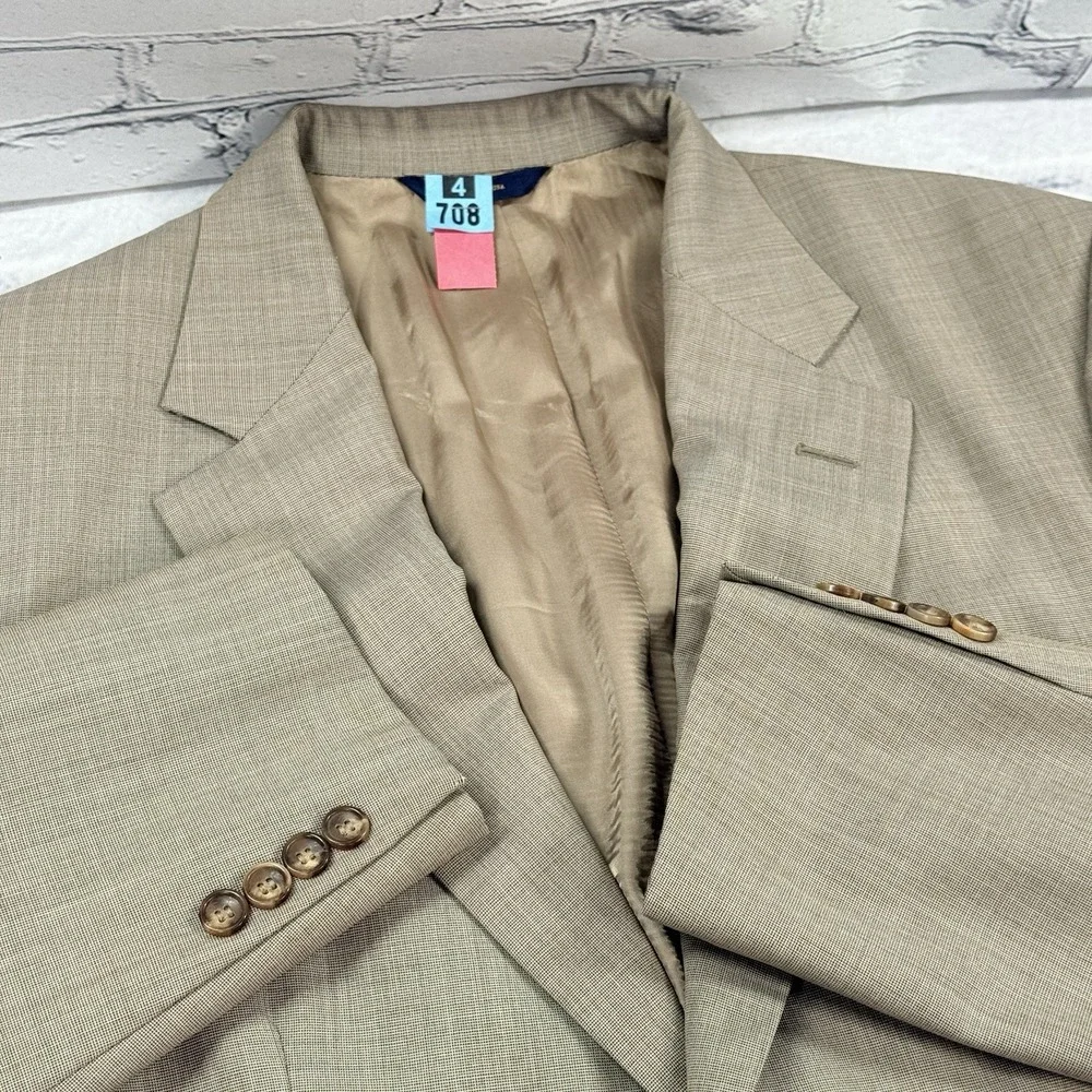 Brooks Brothers 1818 Madison Saxxon Tan Wool Blazer USA Size‎ 39R Single Vent